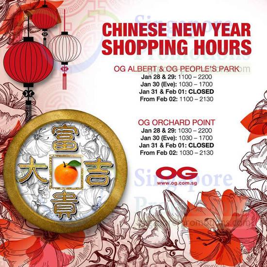 OG Chinese New Year 2014 Opening Hours