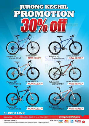 Featured image for Rodalink 30% OFF Selected Bicycles @ Jurong Kechil 20 Jan 2014