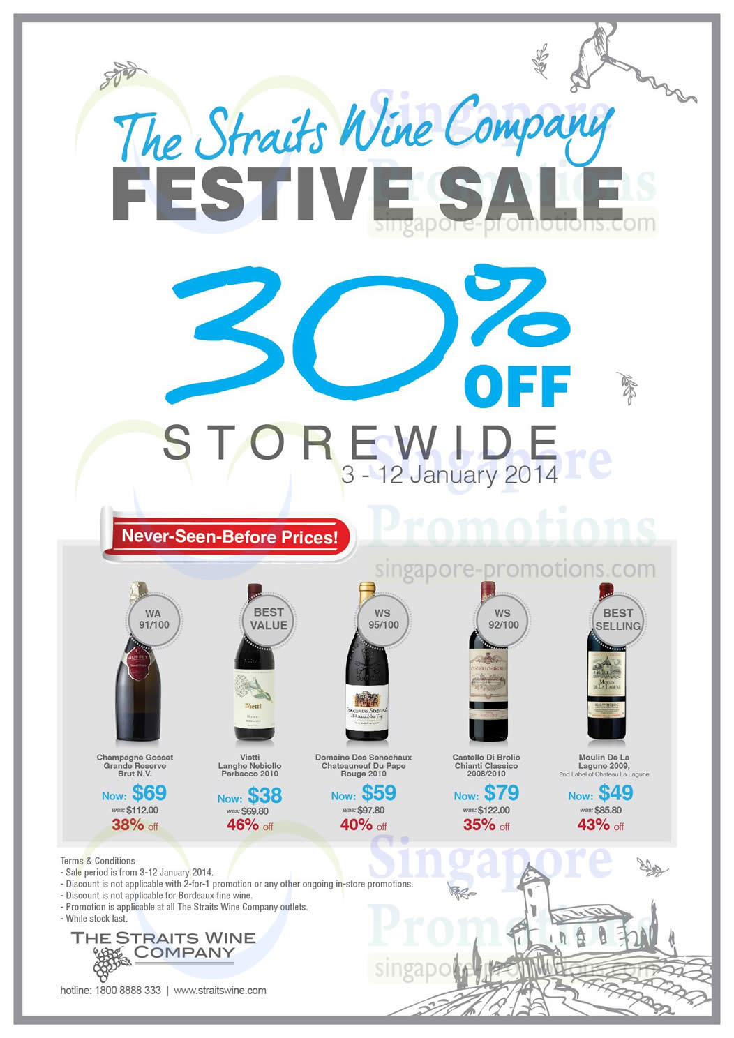 Featured image for Straits Wine Company 30% OFF Storewide Promo 3 - 19 Jan 2014