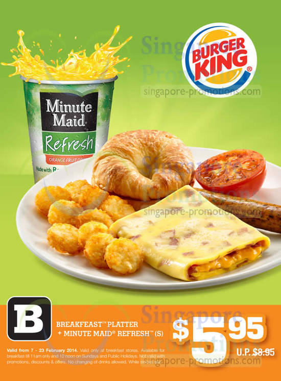 (Breakfast Hours) 5.95 Breakflast Platter n Minute Maid Refresh