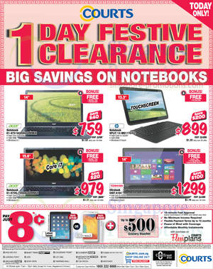 Featured image for (EXPIRED) Courts 1 Day Notebooks Festive Clearance Offers 6 Feb 2014