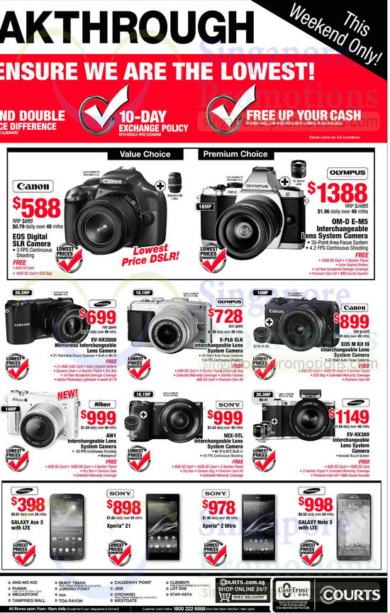 DSLR Digital Cameras, Notebooks, Canon, Olympus, Samsung, Canon, Nikon, Sony