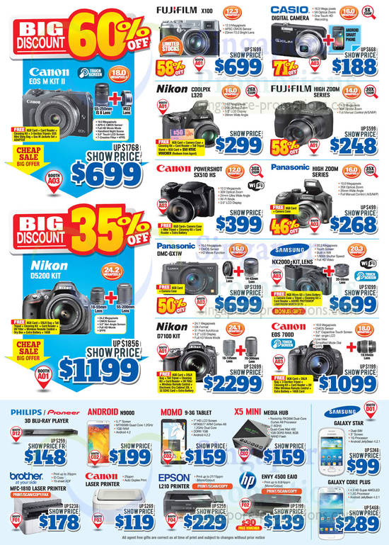 Digital Cameras, DSLRs, Smartphones, Tablets, Printers, Canon, Fujifilm, Nikon, Panasonic, Samsung