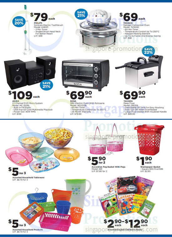 Electronics, Home Basics, Sona Oven, Takada Deep Fryer, Philips Toothbrush