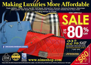 Featured image for (EXPIRED) Nimeshop Branded Handbags Sale Up To 80% Off @ Mandarin Orchard 22 Feb 2014