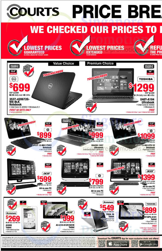 Notebooks, AIO Desktop PCs, Tablets, Dell, Toshiba, HP, Acer, Lenovo, Toshiba