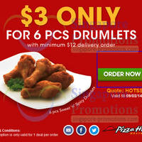 Read more about Pizza Hut Delivery $3 6pcs Drumlets Coupon Code 7 Feb 2014