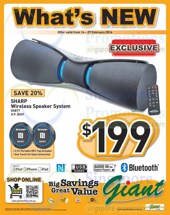 Sharp GXBT7 Wireless Speaker System