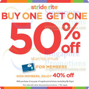 Featured image for (EXPIRED) Stride Rite Buy 1 Get 40% OFF Selected Styles Promo @ Selected Outlets 17 Feb – 16 Mar 2014