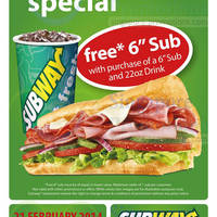 Read more about Subway Buy 1 Get 1 FREE (BOGO) Sub Promotion @ Republic Plaza 21 Feb 2014