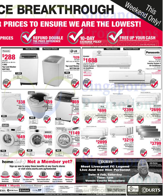 Washers, Air Conditioners, Panasonic, Sharp, Electrolux, Samsung, LG, Fujitsu