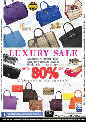 Featured image for (EXPIRED) Nimeshop Branded Handbags Sale Up To 80% Off @ Mandarin Orchard 15 Mar 2014