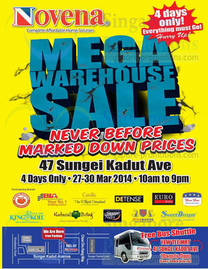 Featured image for (EXPIRED) Novena Mega Warehouse Sale 27 Mar – 6 Apr 2014