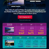 Read more about Singtel Up To 30% OFF Philips TVs 27 Feb - 31 Mar 2014