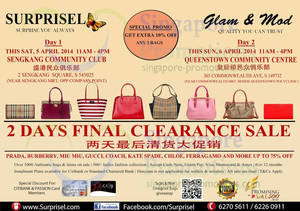 Featured image for (EXPIRED) Surprisel Branded Handbags Sale Up To 75% Off @ Two Locations 5 – 6 Apr 2014