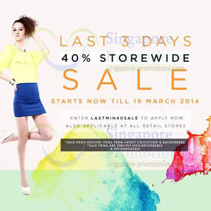 Featured image for (EXPIRED) Tracyeinny 40% OFF Storewide SALE @ All Outlets 17 – 19 Mar 2014
