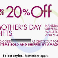 Read more about Amazon.com 20% OFF Handbags, Slippers, Wallets & More Coupon Code 29 Apr - 12 May 2014