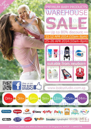 Featured image for (EXPIRED) Baby Studio Warehouse SALE Up To 80% Off 25 – 26 Apr 2014