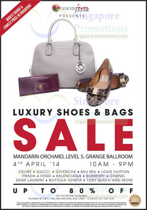 Featured image for (EXPIRED) Brandsfever Handbags & Footwear Sale @ Mandarin Orchard 4 Apr 2014