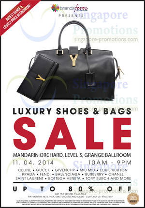 Featured image for (EXPIRED) Brandsfever Handbags & Footwear Sale @ Mandarin Orchard 11 Apr 2014