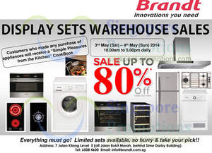 Featured image for (EXPIRED) Brandt Up To 80% OFF Warehouse SALE 3 – 4 May 2014
