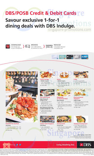 Featured image for (EXPIRED) DBS/POSB 1 for 1 Dining Deals For Credit/Debit Cardmembers 3 Apr – 31 May 2014
