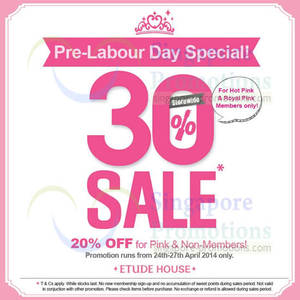 Featured image for (EXPIRED) Etude House 20% OFF Storewide SALE 24 – 27 Apr 2014