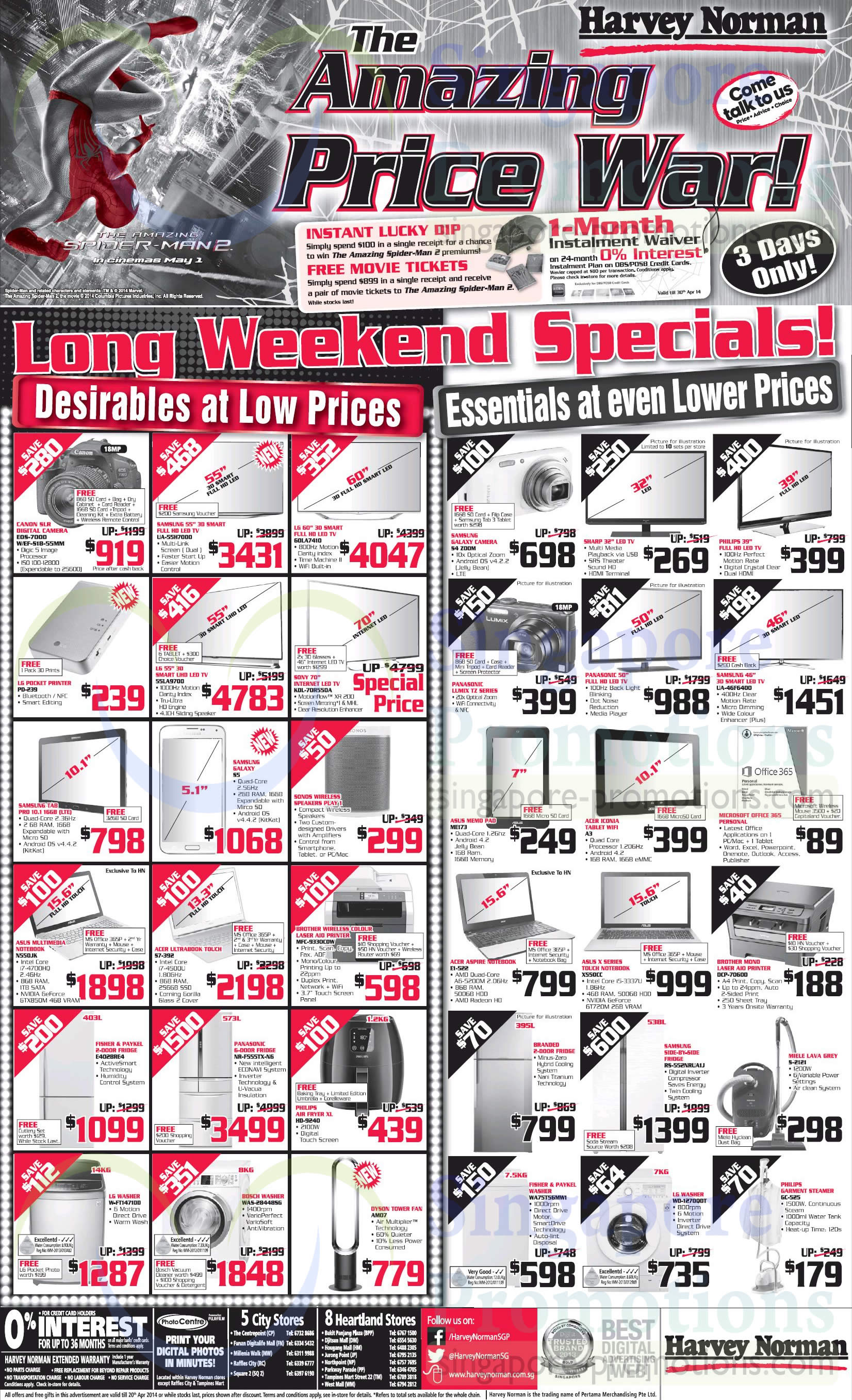 Featured image for Harvey Norman TVs, Notebooks, IT Gadgets & Appliances Offers 18 - 20 Apr 2014