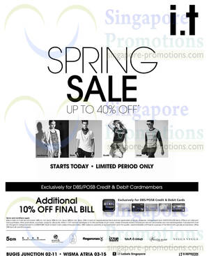 Featured image for (EXPIRED) I.T Labels Up To 40% OFF Spring SALE 17 Apr 2014
