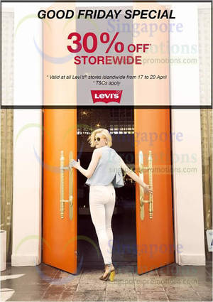 Featured image for (EXPIRED) Levi’s 30% OFF Storewide Good Friday Promo 17 – 20 Apr 2014