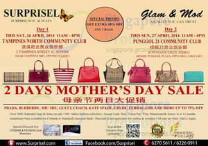 Featured image for (EXPIRED) Surprisel Branded Handbags Sale Up To 75% Off @ Two Locations 26 – 27 Apr 2014