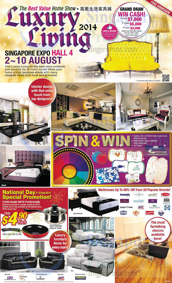 2 Aug Spin n Win, National Day Special Promotion, Mattresses Up To 80 Percent Off