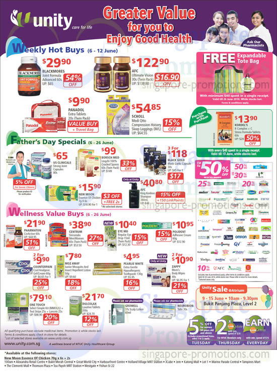 6 Jun Weekly Hot Buys, Fathers Day Specials, Wellness, Bukit Panjang Plaza