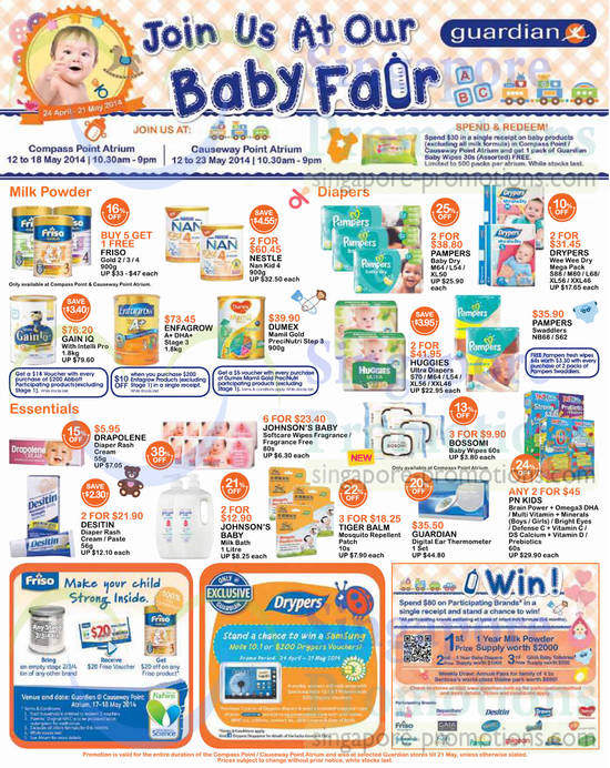 Baby Fair Diapers, Milk Powders, Creams, Wipes, Desitin, Dumex, Abbott, Pampers, Huggies, Bossomi