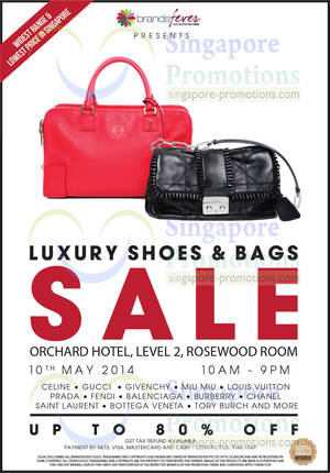 Featured image for (EXPIRED) Brandsfever Handbags & Footwear Sale @ Orchard Hotel 10 May 2014