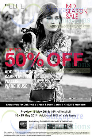 Featured image for (EXPIRED) F3 Elite Fashion Brands Mid Season SALE 15 May – 8 Jun 2014