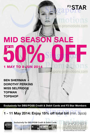 Featured image for (EXPIRED) Fashion Fast Forward F3 Star Mid Season SALE 1 May – 8 Jun 2014