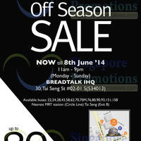 Read more about Giordano Ladies Off Season SALE @ Breadtalk IHQ 30 May - 8 Jun 2014