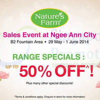 Featured image for (EXPIRED) Nature’s Farm Sales Event @ Ngee Ann City 29 May – 1 Jun 2014