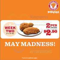Read more about Popeyes $2.90 2pcs Chicken Promo 12 - 16 May 2014