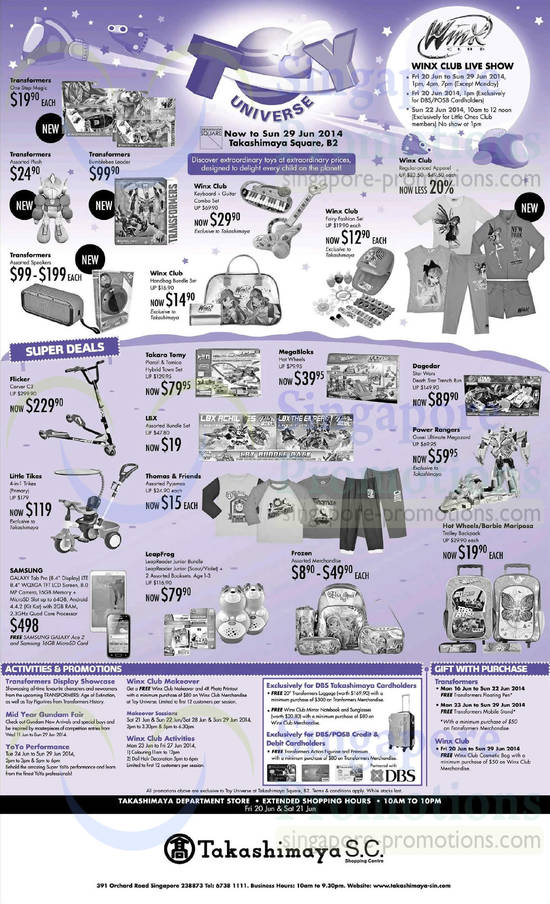 19 Jun Toys, Super Deals, Transformers, Megabloks, Power Rangers, Thomas n Friends, Leapfrog, Little Tikes