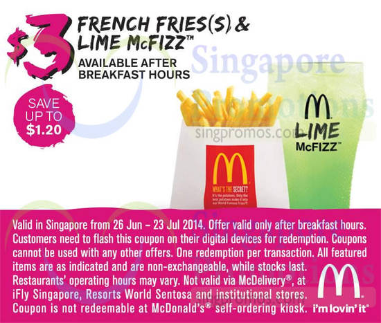 3.00 French Fries n Lime McFizz