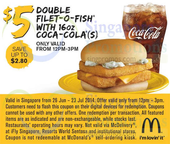 5.00 Double Filet-O-Fish with Coca-Cola