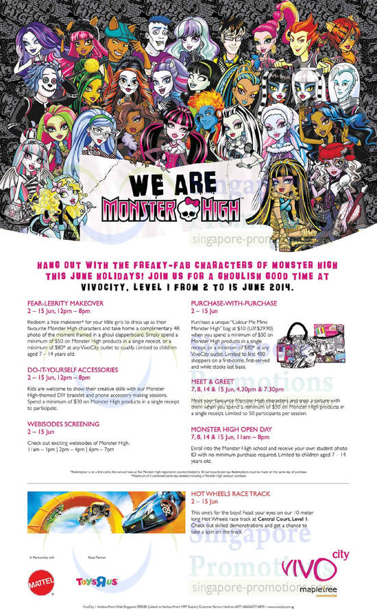 6 Jun Monster High Fear-Lebrity, Do-It-Yourself, Meet n Greet, Webisodes