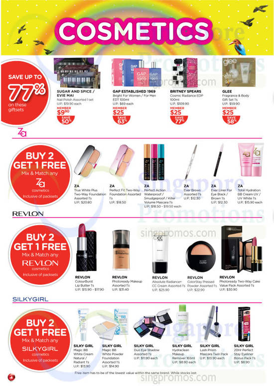 Cosmetics Save Up To 77 Percent Za, Buy 2 Get 1 Free Ravlon, Silkygirl