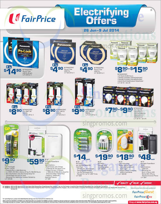 Electrifying Offers Lightings, Batteries, GP, Panasonic