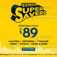 Read more about Expedia From $89 All-in 3D2N Flights + Hotel Promo 7 - 8 Jun 2014