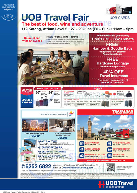 Free Gifts, Spend n Redeem, Australia, Trafalgar