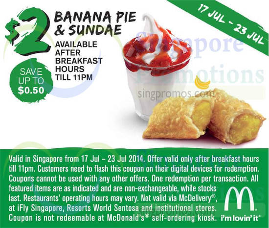 (From 17 Jul) 2.00 Banana Pie n Sundae