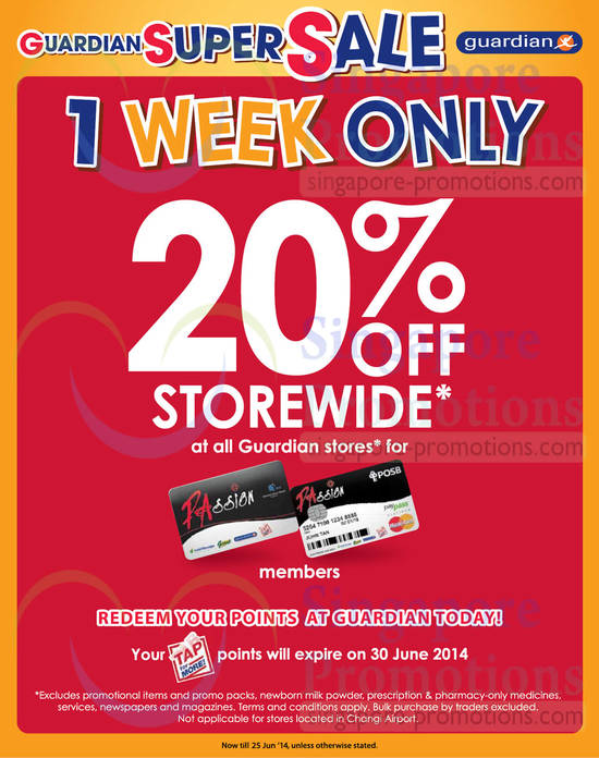 Guardian 20 Percent Off Storewide Sale 19 Jun 2014